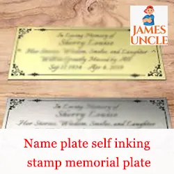 Name plate self inking stamp memorial plate Mr. Aloke Maitra in Belgharia